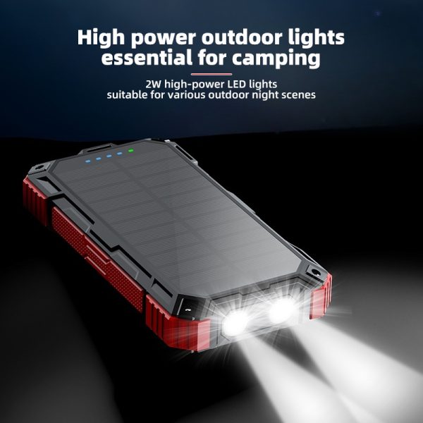 Solar Portable Wireless Powerbank 20000mah Fast Charging 12v Built in Cables Type C - Image 2