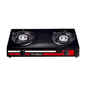 Double Burner Cooktops Gas Stove Cooker With Stainless Steel Panel