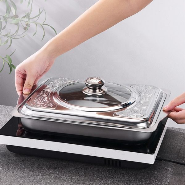 Silver Chafing Dish Buffet Food Warmer - Image 2