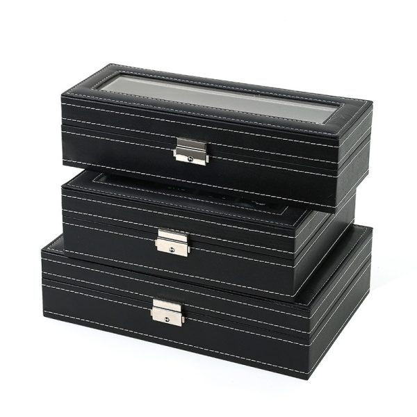 12 Slots Large Men's Watch Box Organizer PU Leather Display Case Holder - Image 3