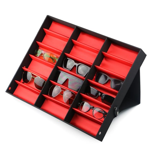 18-Seat Multi-Slot Sunglasses Organizer Storage Box