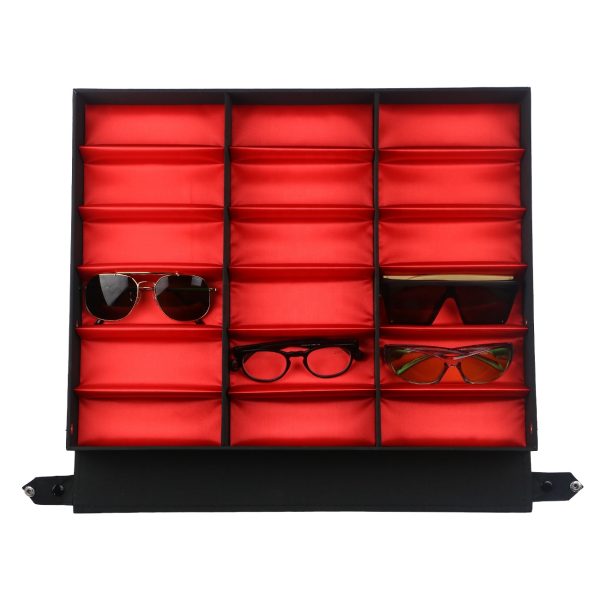18-Seat Multi-Slot Sunglasses Organizer Storage Box - Image 2