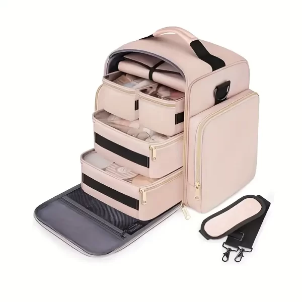 Travel Makeup Bag Organizer with 4 Removable Cases
