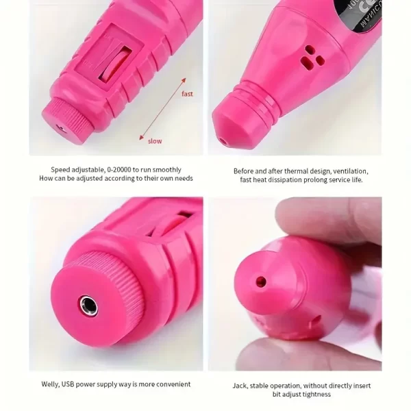 High-Power Nail Drill Set, USB Rechargeable Tool Kit - Image 2