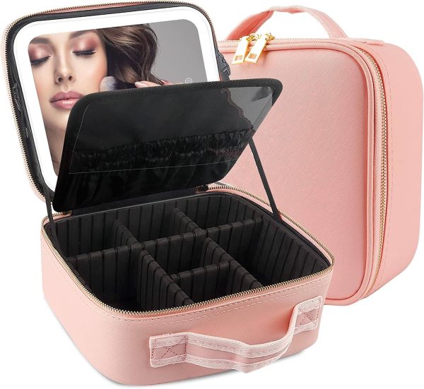 Female Cosmetic case Bag with LED Light Mirror - Image 4