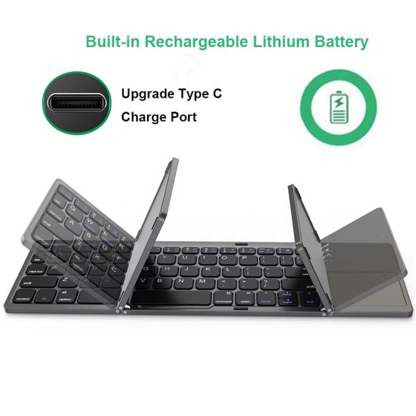 Foldable Bluetooth Keyboard With Touchpad - Image 5