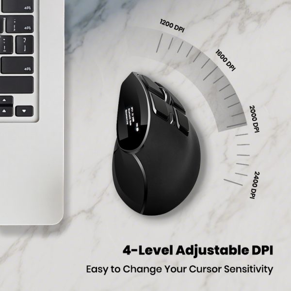 2.4Ghz Lift Wireless Mouse USB Type C Rechargeable Mice Silent Ring Ergonomic Vertical Mouse for PC Computer - Image 2