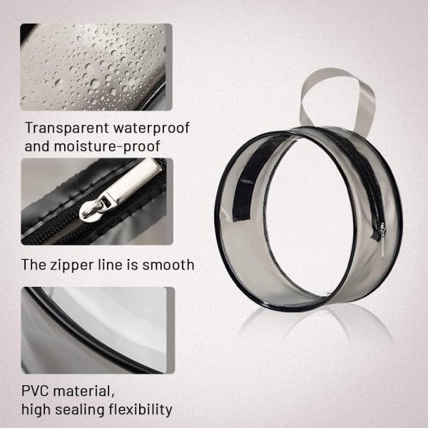 Small Travel Waterproof Makeup Round Transparent Cosmetic Bag