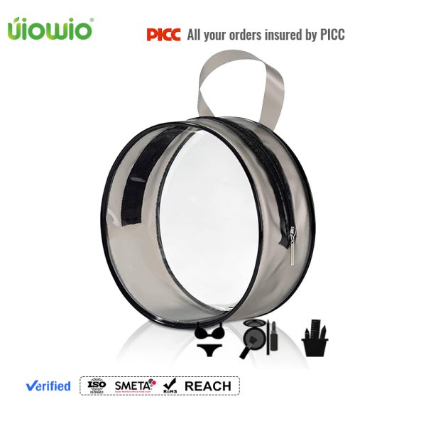 Small Travel Waterproof Makeup Round Transparent Cosmetic Bag - Image 2