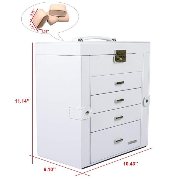 Leather Watch Case Jewelry Box Mirrored Watch Organizer - Image 3